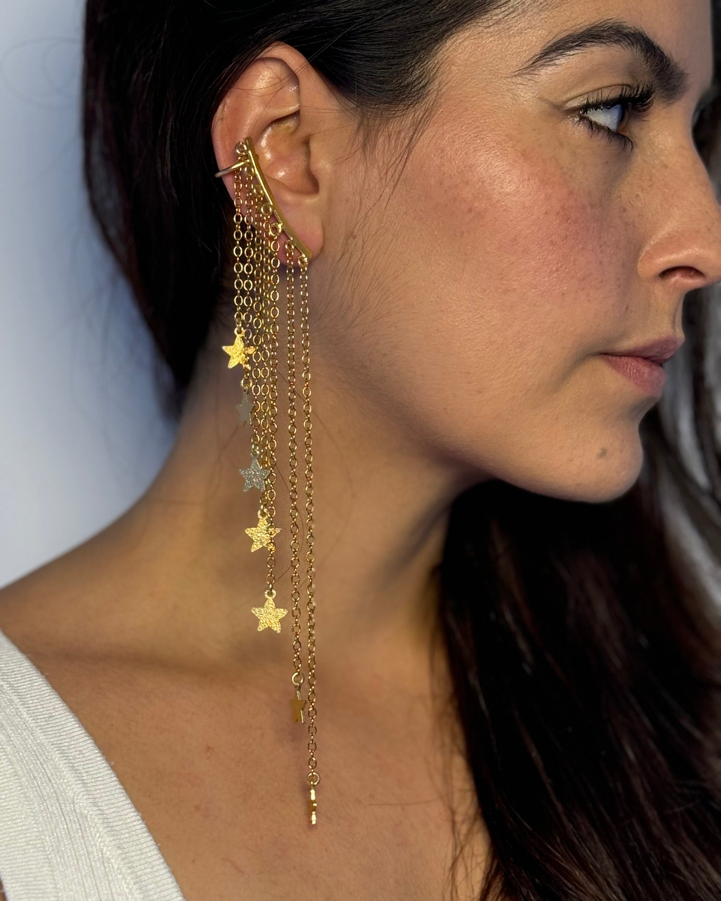 EARCUFF LLUVIA DE ESTRELLAS LADO IZQUIERDO GOLD