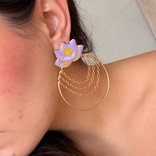 CANDONGAS FLOR DE LOTO LILA GOLD