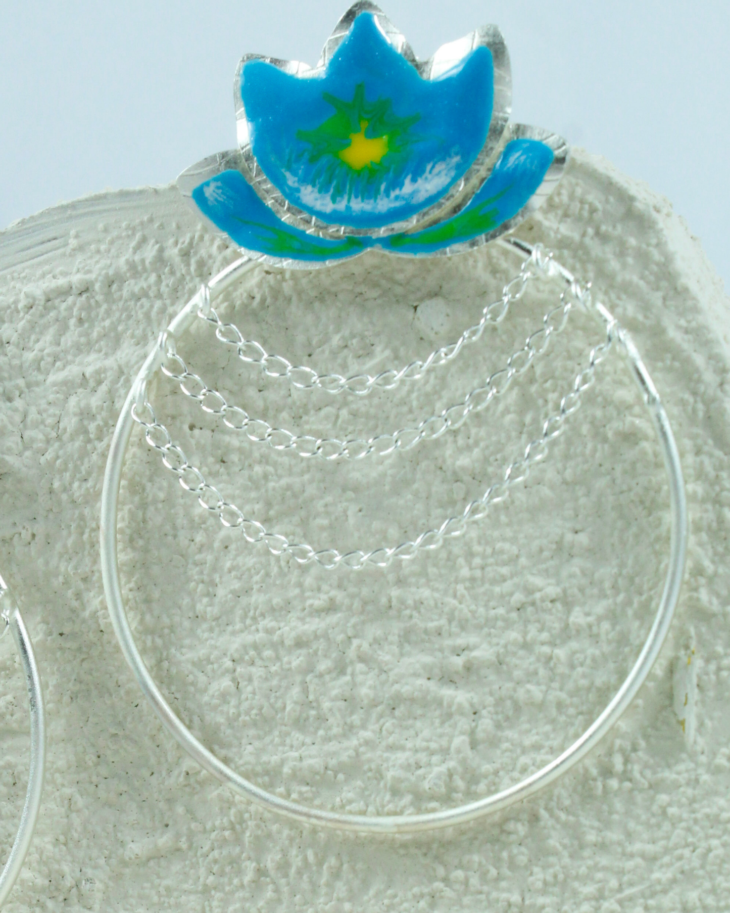 CANDONGAS FLOR DE LOTO AZUL SILVER