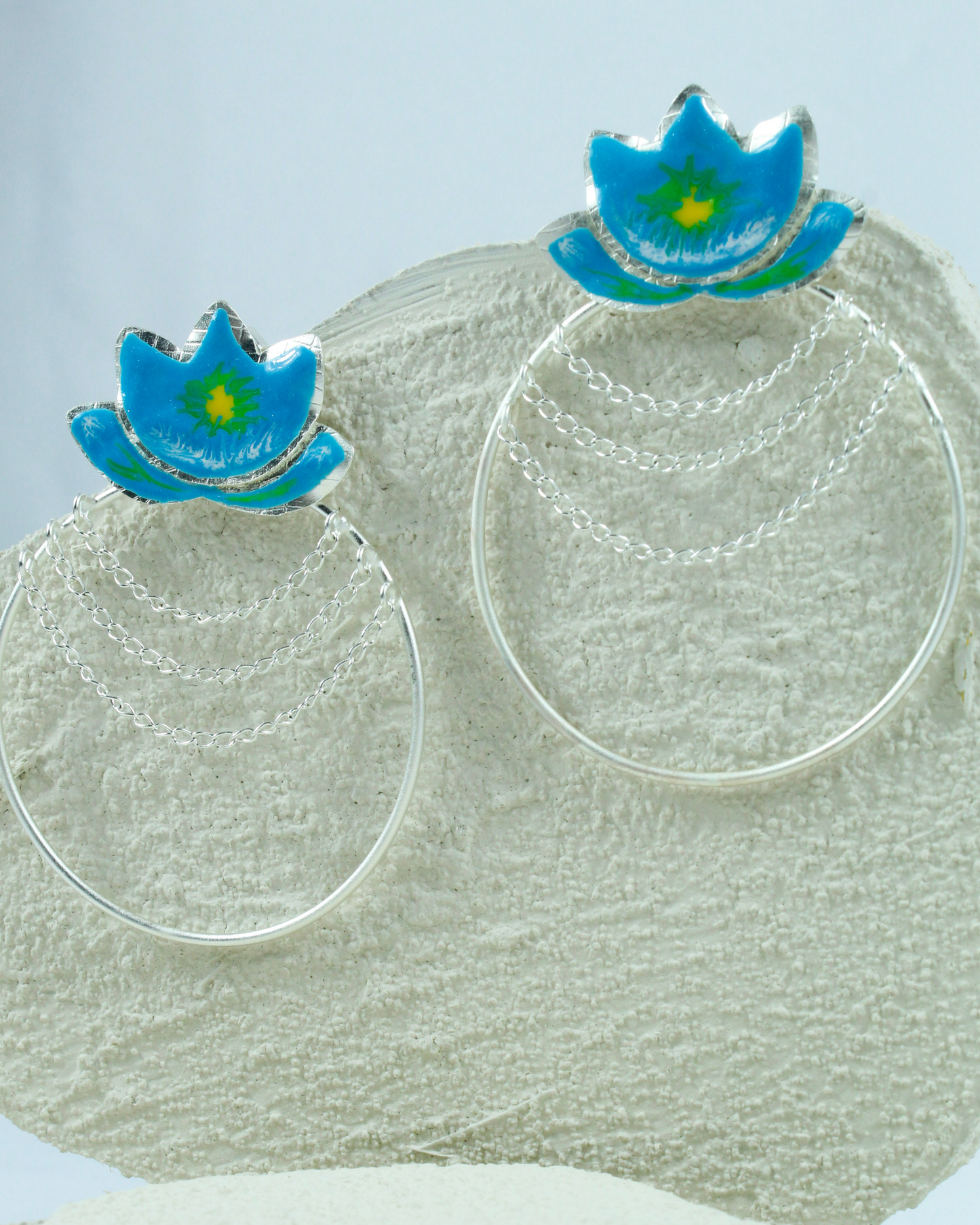 CANDONGAS FLOR DE LOTO AZUL SILVER